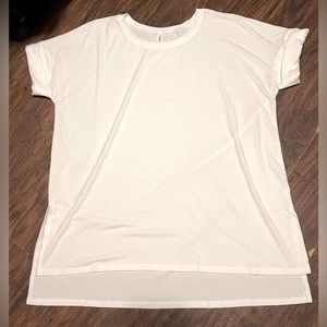 Zenana white cuffed sleeve shirt